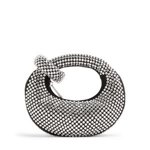 JW PEI Black and Silver Crystal Clutch